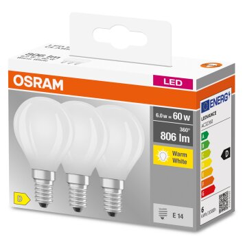 OSRAM CLASSIC P 3er Set LED E14 5,5 Watt 2700 Kelvin 806 Lumen  4058075592599
