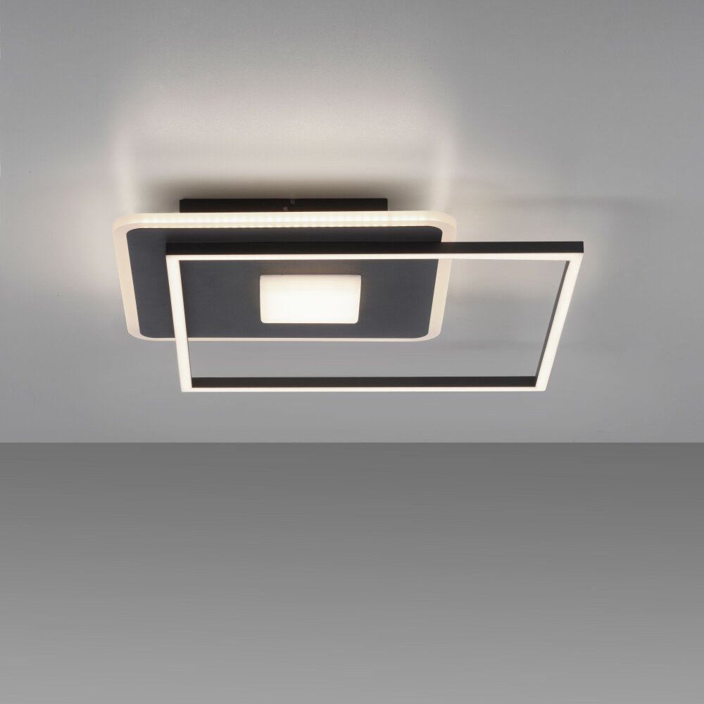 Leuchten DOMINO Schwarz Deckenleuchte LED Direkt 15045-18