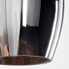 Vevino Wandleuchte Glas 15 cm Naturfarben, Schwarz, 1-flammig