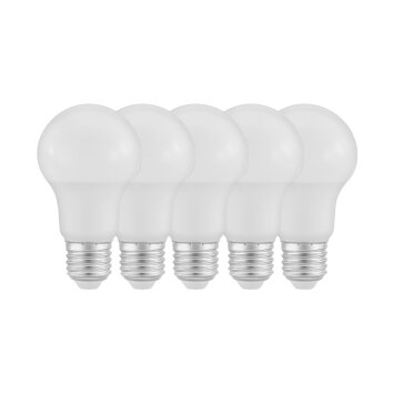 LED Leuchtmittel 5-er Set, Runde Glühbirne mit E27 Fassung 9 Watt,  30.000 Stunden, 15.000 On/Off, 806 Lumen, 2700 Kelvin, nicht dimmbar