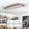 Salmi Deckenpanel LED Holzoptik, Schwarz, 1-flammig