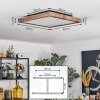 Salmi Deckenpanel LED Holzoptik, Schwarz, 1-flammig, Fernbedienung