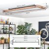 Salmi Deckenpanel LED Holzoptik, Schwarz, 1-flammig, Fernbedienung