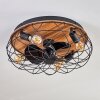 Tourais Deckenventilator mit Beleuchtung LED Holzoptik, Schwarz, 4-flammig, Fernbedienung