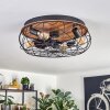 Tourais Deckenventilator mit Beleuchtung LED Holzoptik, Schwarz, 4-flammig, Fernbedienung