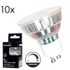 LED GU10 10er Set 4 Watt 3000 Kelvin 345 Lumen Klar, 1-flammig