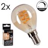 LED E14 2er Set 4 Watt 2200 Kelvin 220 Lumen Bernsteinfarben, 1-flammig