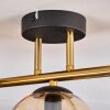 Gastor Deckenleuchte Glas 15 cm Gold, Schwarz, 3-flammig