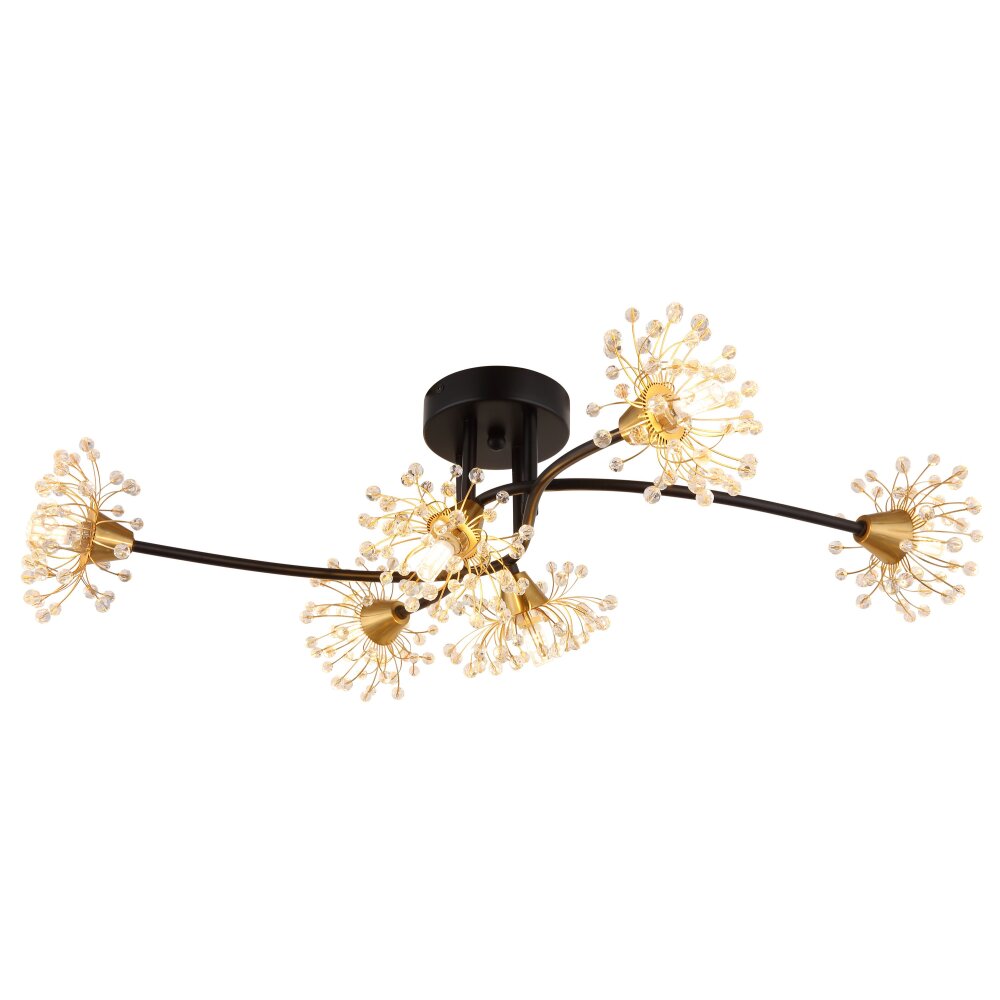 Globo Fiore Deckenleuchte Schwarz, 6-flammig main product photo